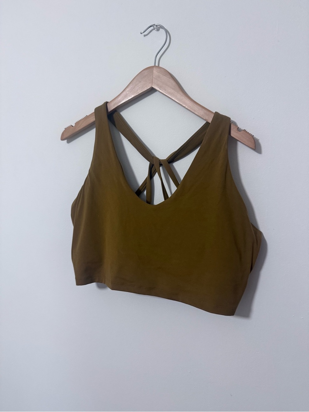 Offline by Aerie - Strappy Olive/Gold Sports Bra Crop Top